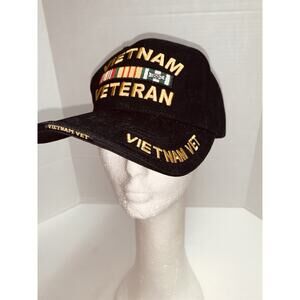 Black Vietnam Veteran Deluxe Low Profile Baseball Hat Cap Rothco OSFA Adjustable